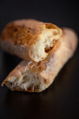 The french homemade baguette closeup