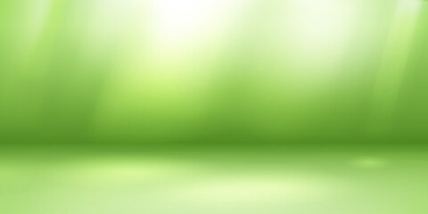 Empty studio background with soft lighting in green colors