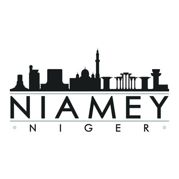 Niamey Niger Skyline Silhouette Design City Vector Art Famous Buildings