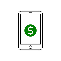 digital mobile wallet vector concept icon. smartphone screen with wallet and credit cards on screen. Internet banking concept.