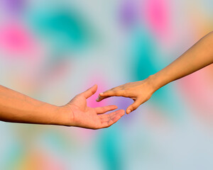 Stretch your hand for someone to help, handshaking, hands shaking