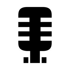 Obraz premium retro microphone icon, silhouette style
