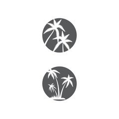 Palm tree summer logo template