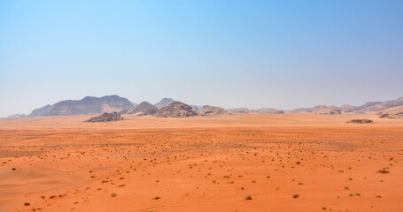 Fototapeta na wymiar The wadi rum desert, in jordan