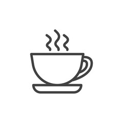 Coffee cup line icon. Vector Illustration.