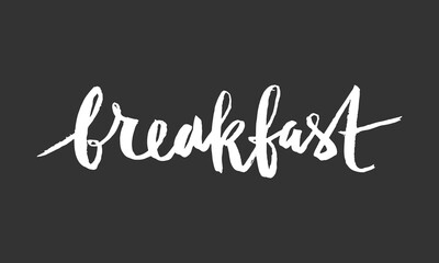 Obraz premium Breakfast vector hand drawn lettering