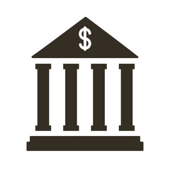 bank building silhouette style icon