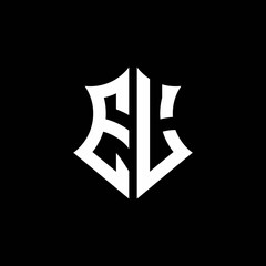 EL monogram logo with a sharp shield style