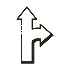 arrow up direction line style icon