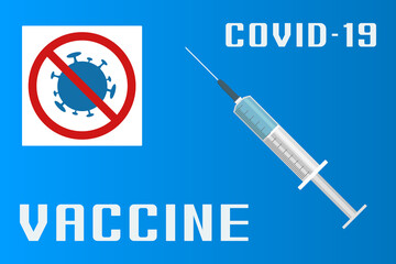 COVID-19 vaccine. Cartoon style poster. Vector.