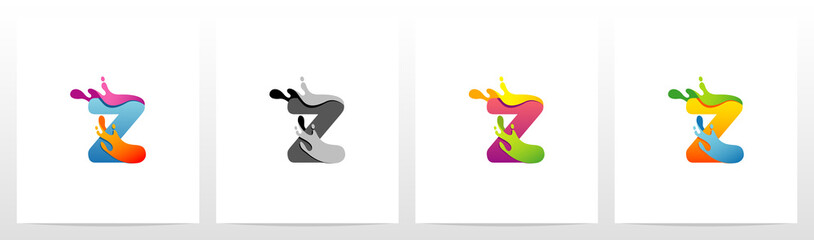 Colorful Splashes On Letter Logo Design Z