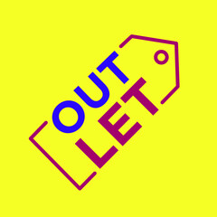 Outlet on a yellow background vector