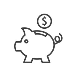 Piggy bank icon. Vector Illustration.