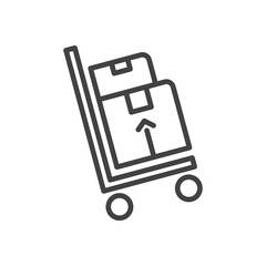 Cart with boxes icon. Vector Illustration.