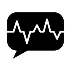 speech bubble with voice frequency pulse icon, silhouette style