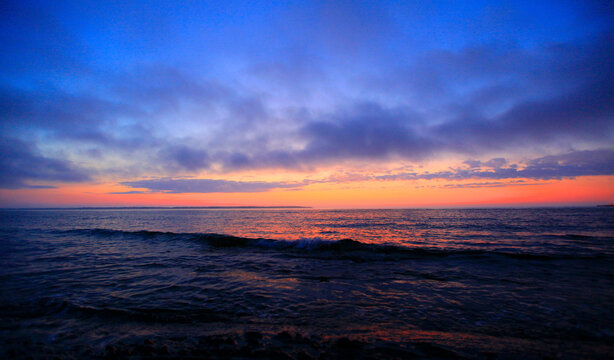coucher de soleil sur le fleuve Saint-Laurent &agrave; Rimouski