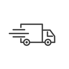Fast delivery outline icon. Express delivery concept. Truck. Vector illustration.