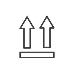 This side up outline icon. Vector illustration.