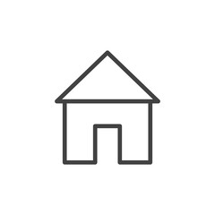 Home outline icon. Small house. Vector illustration.