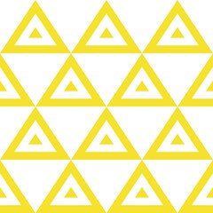 Vector seamless pattern. Repeating geometric tiles from yellow and white triangles.  Modern graphic stylish texture. 