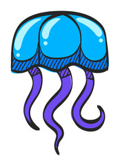 Color Sketch Icon Jellyfish