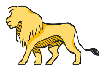 Color Sketch Icon Lion