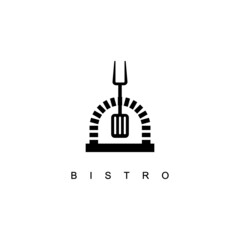 Bistro logo in vintage style vector.