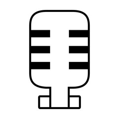 retro microphone icon, line style