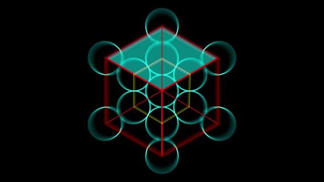 Animated  Metatron's Cube Looping And Zooming In And Out 