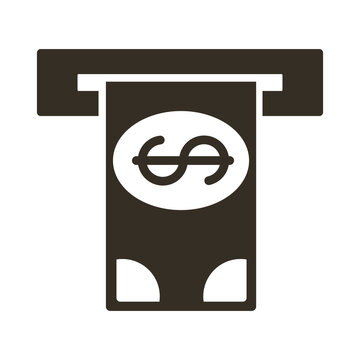 atm machine dispensing money icon clip art preview