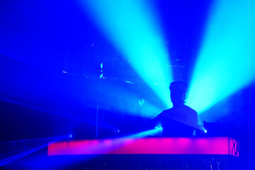A Deejay in an electronic live concert in Bogota club. Electronic part
