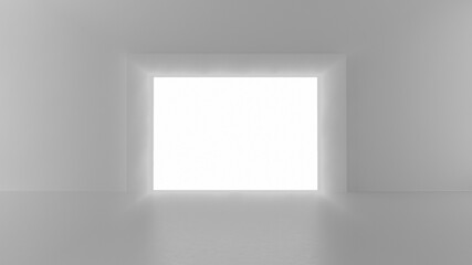 3d render lifting gates with a clearance in a bright room