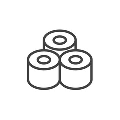 Sushi roll outline icon. Vector Illustration.