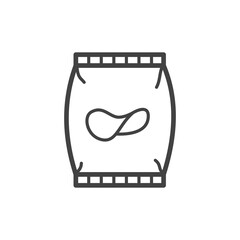 Potato chips outline icon. Vector Illustration.