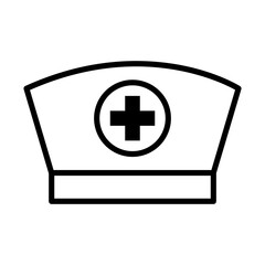 nurse cap icon, line style
