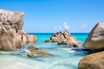 Rocky beach on the Seychelles