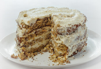 Delicious carrot cake, food photo.
