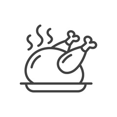 Fototapeta premium Fried chicken outline icon. Vector Illustration.