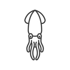 Cuttlefish outline icon. Vector Illustration.