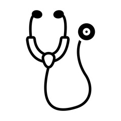 medical stethoscope icon, line style