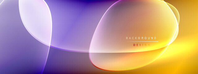 Vector abstract background - liquid bubble shapes on fluid gradient with shadows and light effects. Shiny design template for text