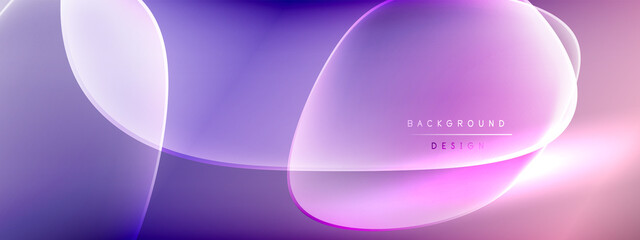 Vector abstract background - liquid bubble shapes on fluid gradient with shadows and light effects. Shiny design template for text