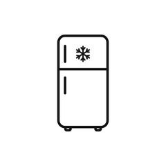 Fridge in line style icon. Vector illustration on withe background. Isolated.