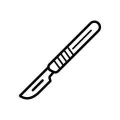 Surgical tools for operations scalpel vector icon