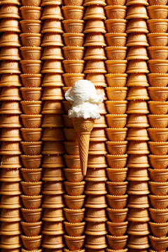 Ice cream cones with scoops