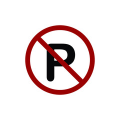 no parking sign, not allow to parking signal , traffic sign vector