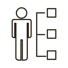 businessman figure with infographic line style icon
