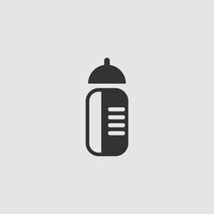 Sports water bottle icon flat