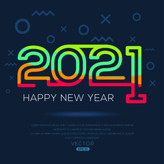 Fototapeta premium creative 2021 logo,letters and icons,Vector illustration.
