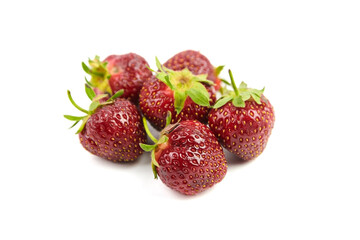 Strawberries isolated on white background. Red ripe berries